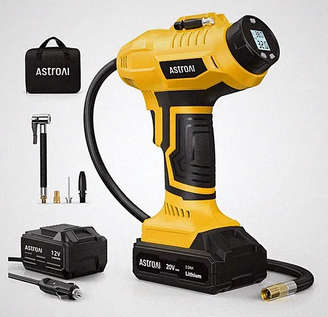AstroAI JY16P160-18 Portable Car Air Compressor 160 PSI 20V/12V Digital Display