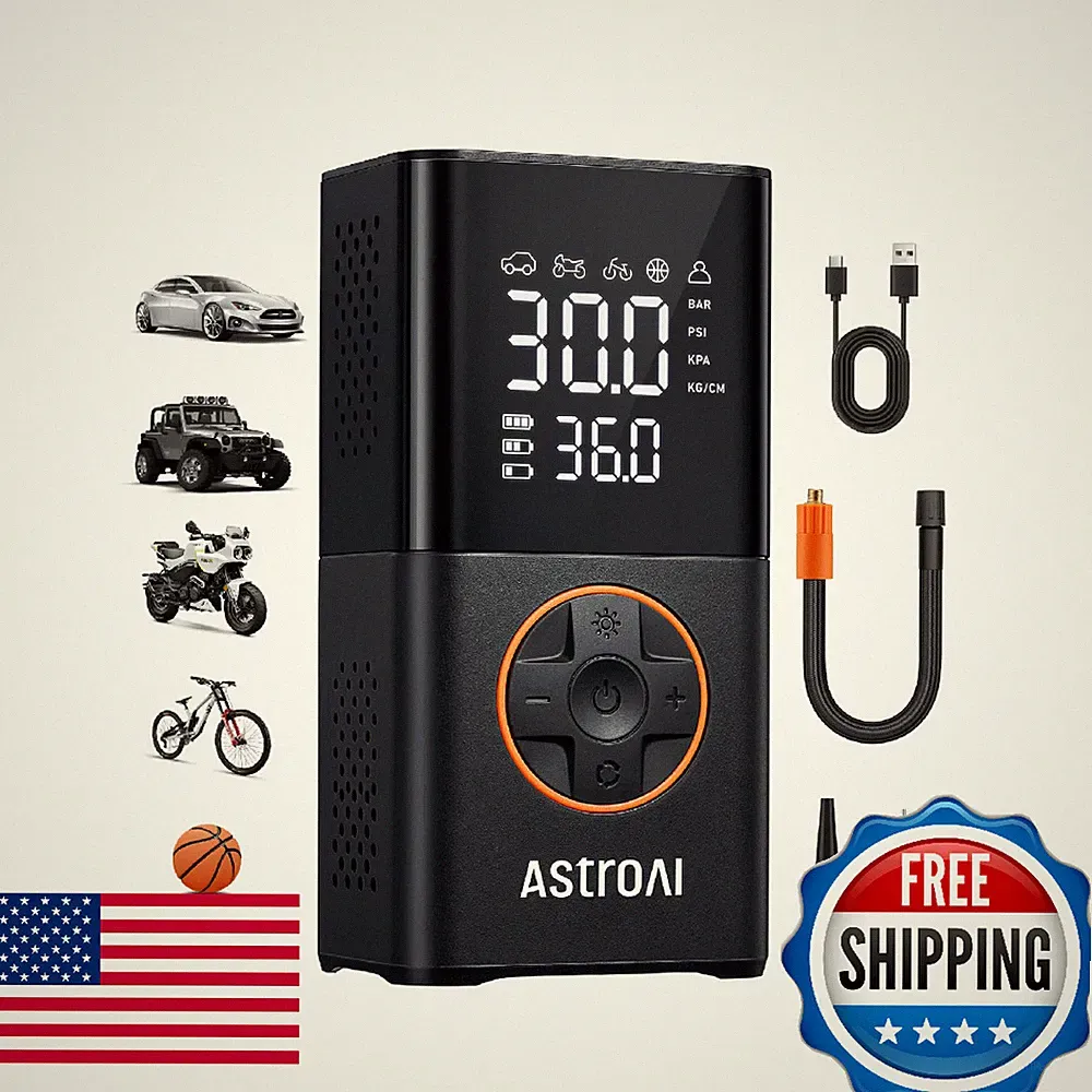 AstroAI L7 Cordless Tire Inflator 150 PSI Portable Air Compressor Pump w/ LED