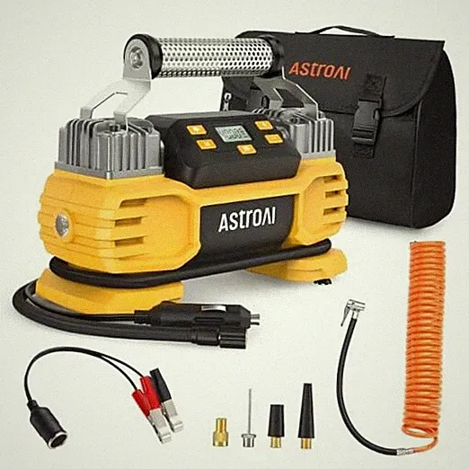 AstroAI Portable 160 PSI DC Heavy Duty Tire Inflator Pump Auto Shutoff Yellow