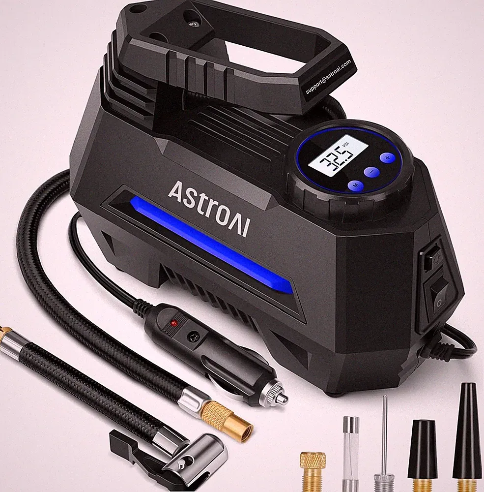 BLUE AstroAI Tire Inflator Portable Air Compressor Air Pump for Car Tires NEW