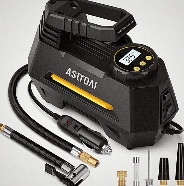 Portable Tire Inflator Air Compressor 12V Car Tire Pump Digital Auto Shutoff LED