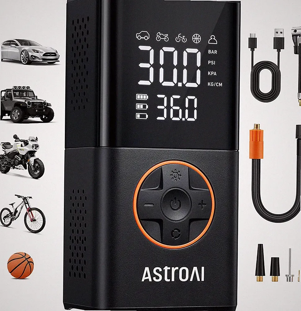 Tire Inflator Cordless Air Compressor 150 PSI Digital Bike Car Pump