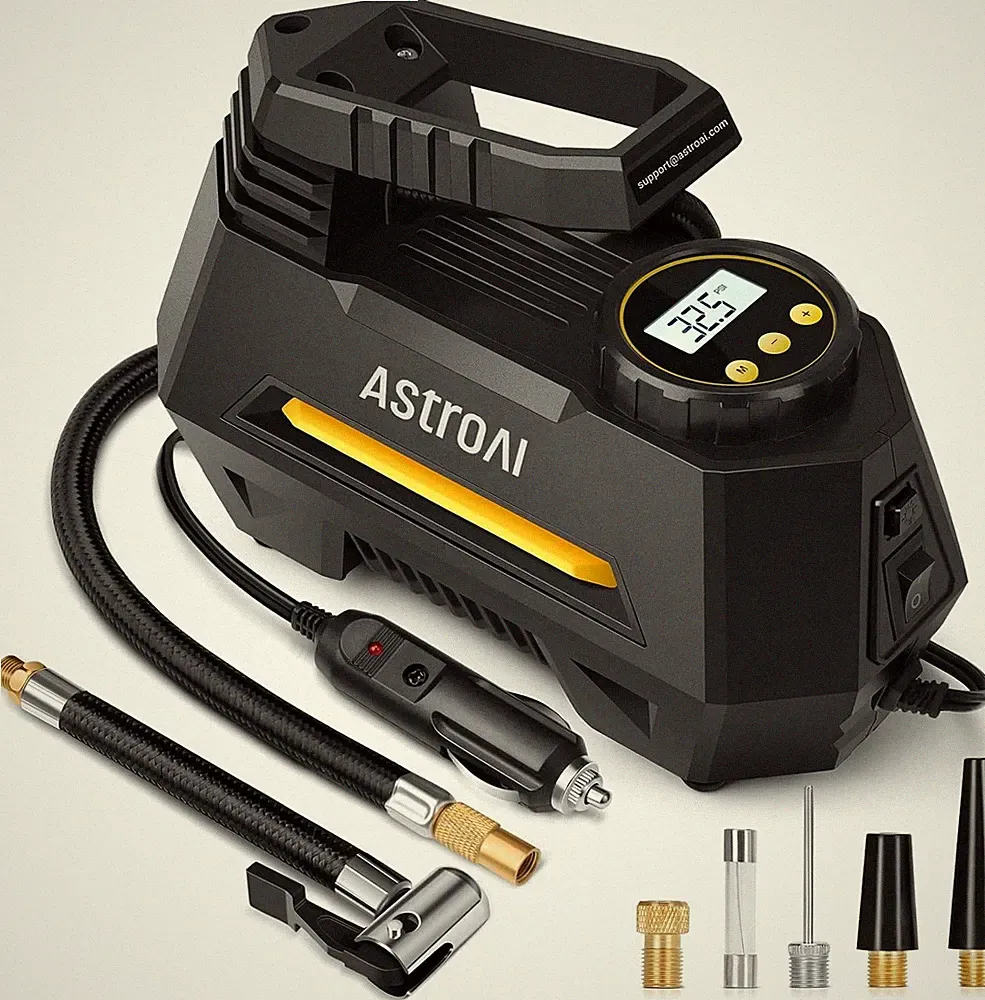 YELLOW AstroAI Tire Inflator Portable Air Compressor Air Pump for Car Tires NEW